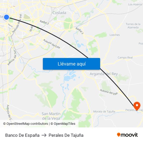 Banco De España to Perales De Tajuña map