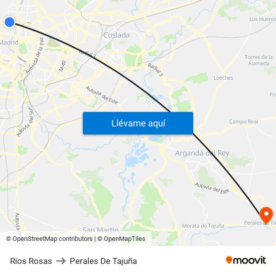 Ríos Rosas to Perales De Tajuña map