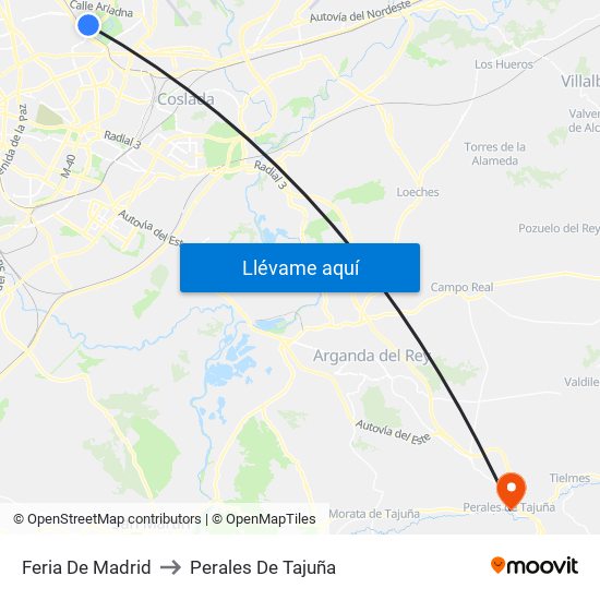 Feria De Madrid to Perales De Tajuña map