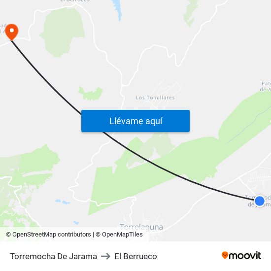 Torremocha De Jarama to El Berrueco map