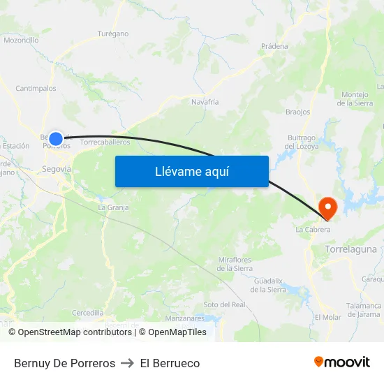 Bernuy De Porreros to El Berrueco map