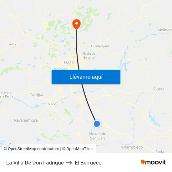 La Villa De Don Fadrique to El Berrueco map