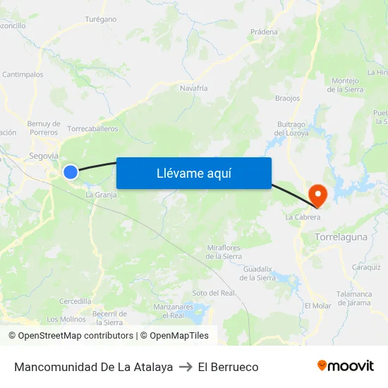 Mancomunidad De La Atalaya to El Berrueco map