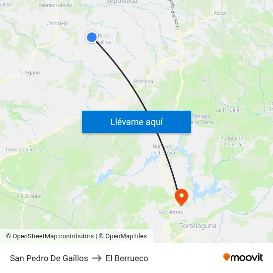 San Pedro De Gaíllos to El Berrueco map