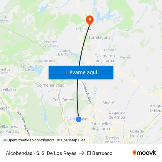 Alcobendas - S. S. De Los Reyes to El Berrueco map