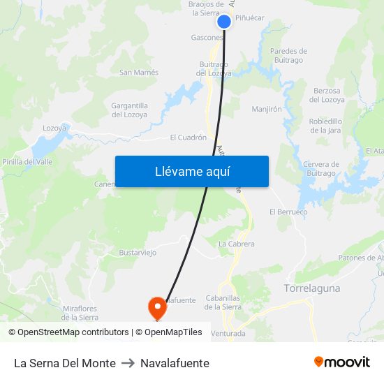 La Serna Del Monte to Navalafuente map
