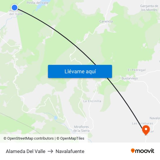 Alameda Del Valle to Navalafuente map