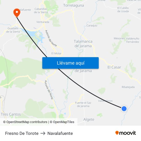 Fresno De Torote to Navalafuente map