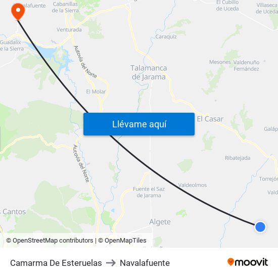 Camarma De Esteruelas to Navalafuente map