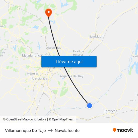 Villamanrique De Tajo to Navalafuente map