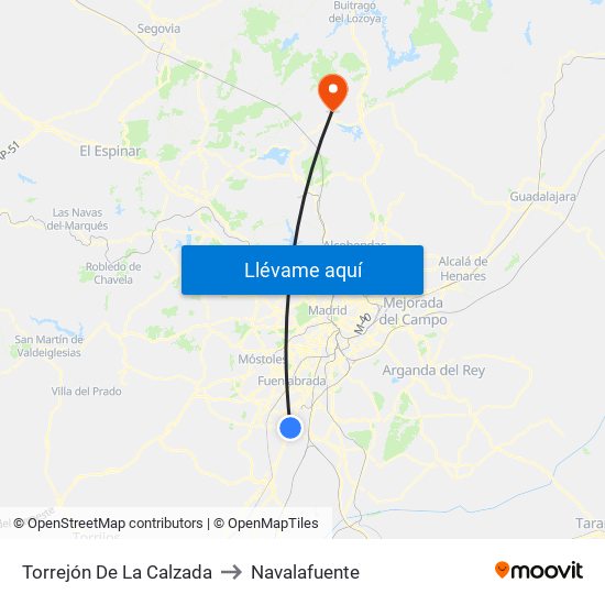 Torrejón De La Calzada to Navalafuente map
