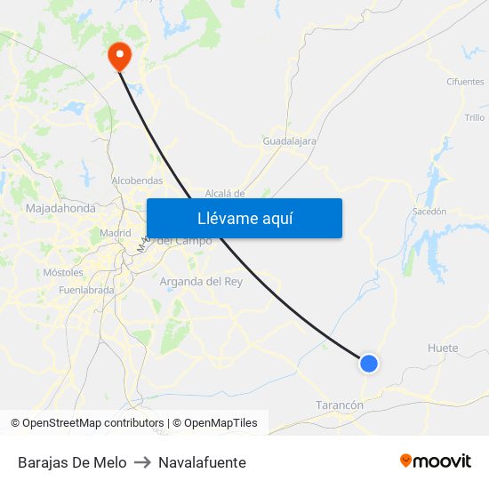 Barajas De Melo to Navalafuente map