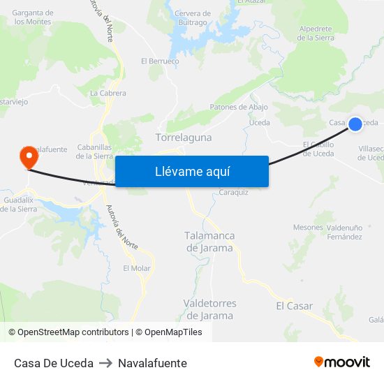 Casa De Uceda to Navalafuente map