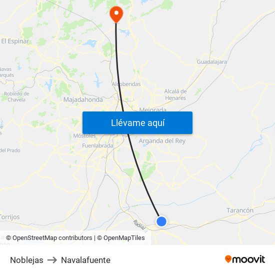 Noblejas to Navalafuente map