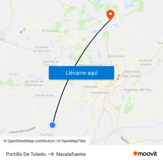 Portillo De Toledo to Navalafuente map