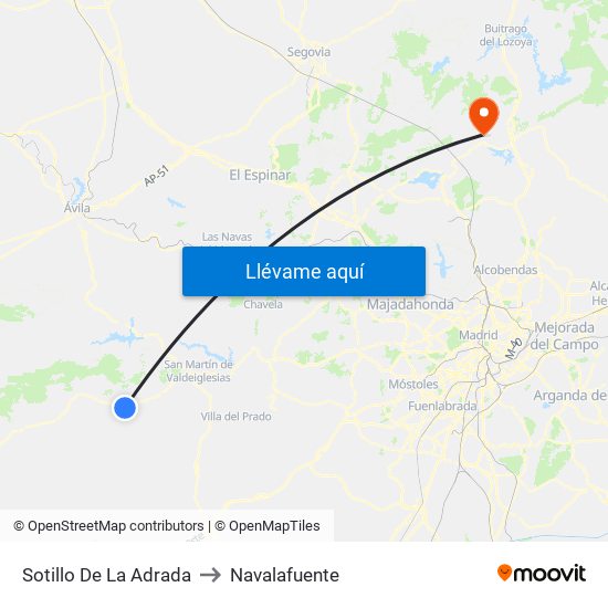Sotillo De La Adrada to Navalafuente map
