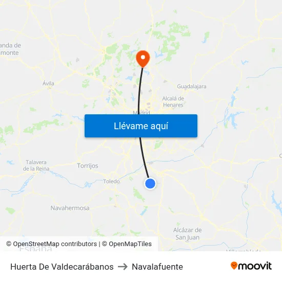 Huerta De Valdecarábanos to Navalafuente map
