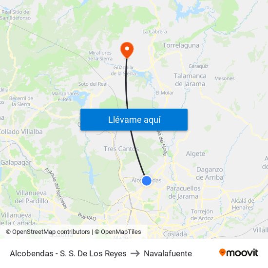 Alcobendas - S. S. De Los Reyes to Navalafuente map