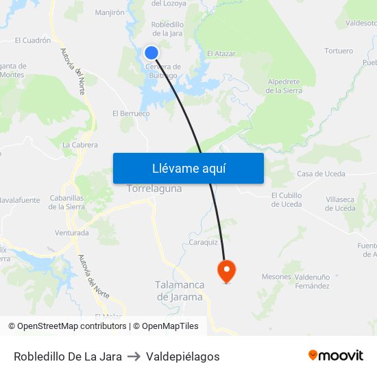 Robledillo De La Jara to Valdepiélagos map