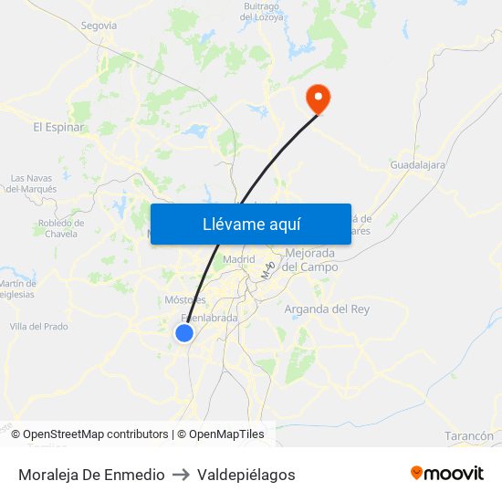 Moraleja De Enmedio to Valdepiélagos map