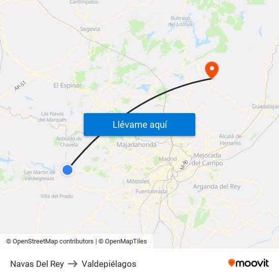 Navas Del Rey to Valdepiélagos map