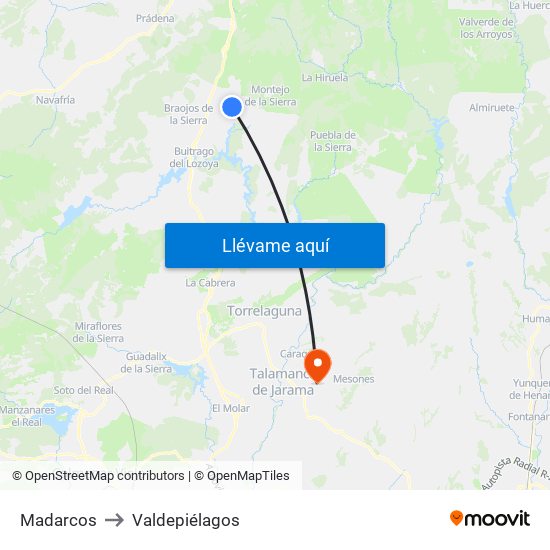 Madarcos to Valdepiélagos map