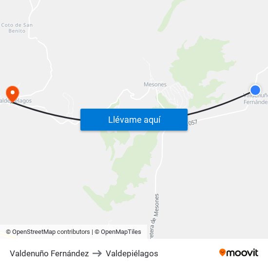 Valdenuño Fernández to Valdepiélagos map