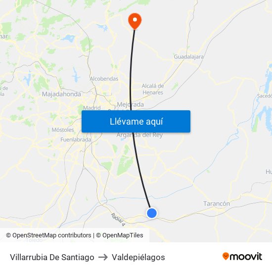 Villarrubia De Santiago to Valdepiélagos map
