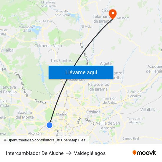 Intercambiador De Aluche to Valdepiélagos map