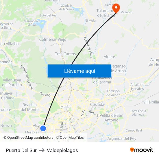 Puerta Del Sur to Valdepiélagos map