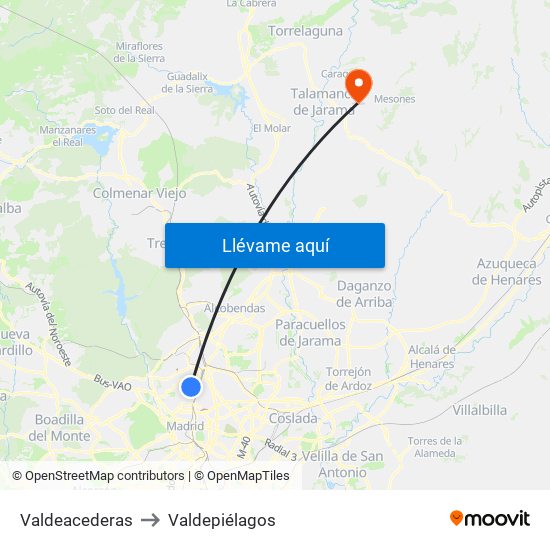 Valdeacederas to Valdepiélagos map