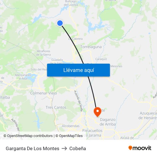 Garganta De Los Montes to Cobeña map