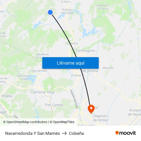 Navarredonda Y San Mamés to Cobeña map