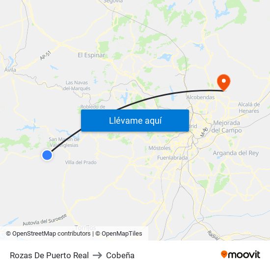 Rozas De Puerto Real to Cobeña map