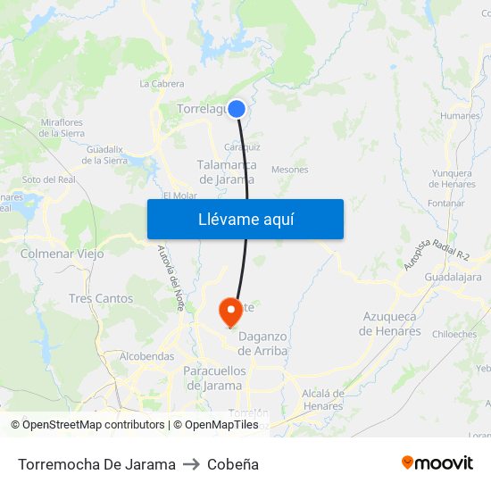 Torremocha De Jarama to Cobeña map