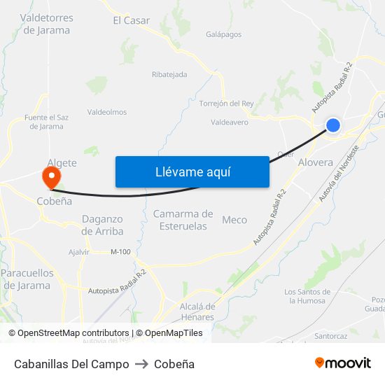 Cabanillas Del Campo to Cobeña map