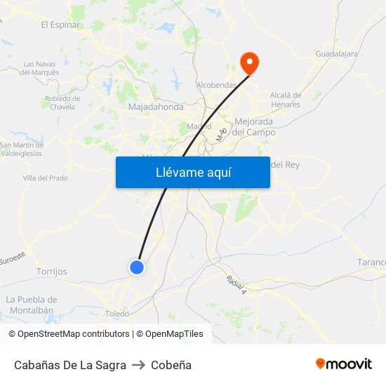 Cabañas De La Sagra to Cobeña map
