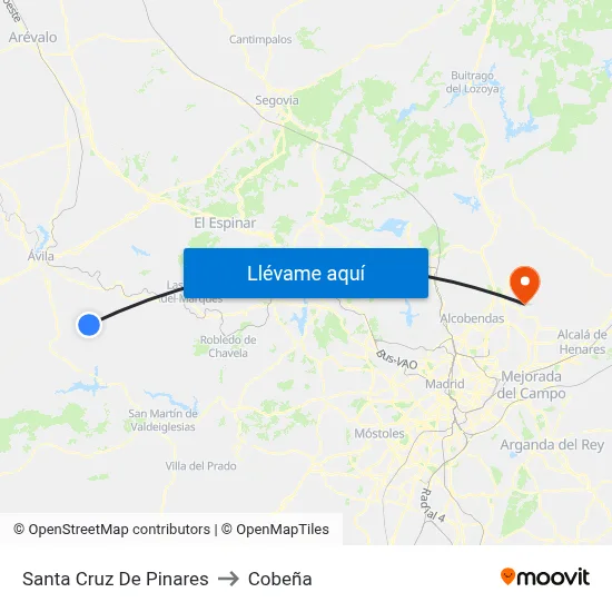 Santa Cruz De Pinares to Cobeña map