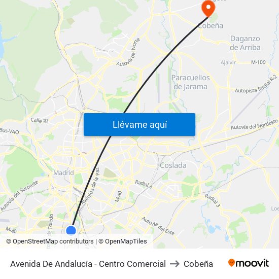 Avenida De Andalucía - Centro Comercial to Cobeña map