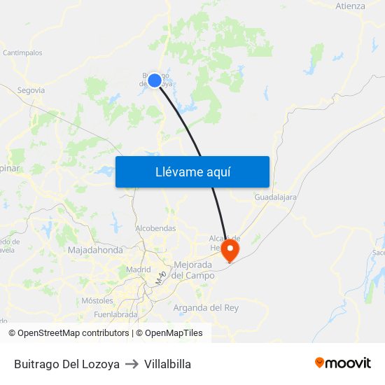 Buitrago Del Lozoya to Villalbilla map