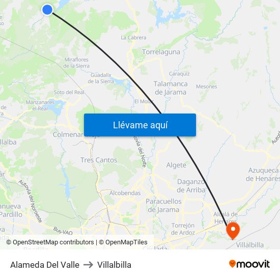 Alameda Del Valle to Villalbilla map
