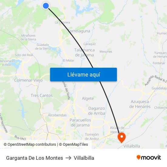 Garganta De Los Montes to Villalbilla map
