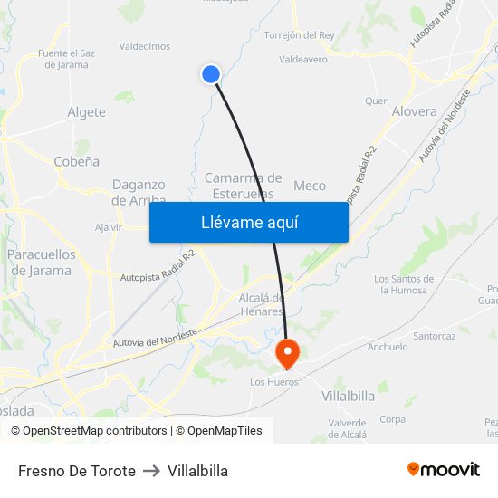 Fresno De Torote to Villalbilla map