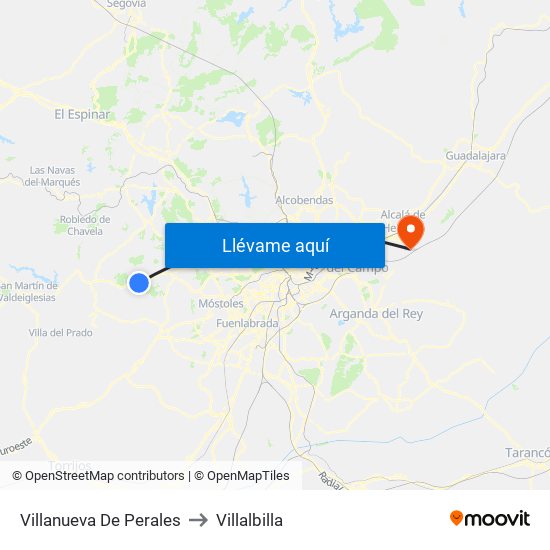 Villanueva De Perales to Villalbilla map
