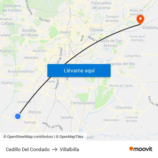 Cedillo Del Condado to Villalbilla map