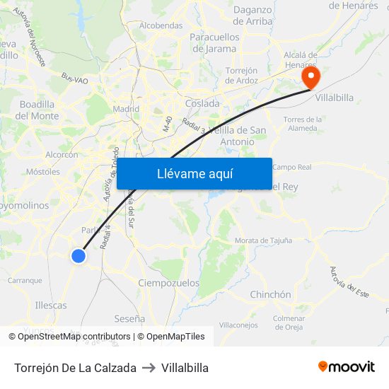 Torrejón De La Calzada to Villalbilla map