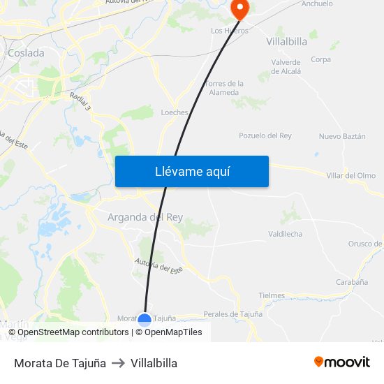 Morata De Tajuña to Villalbilla map