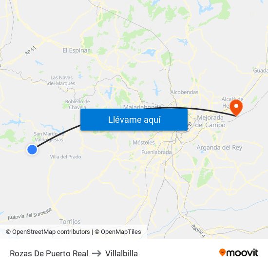 Rozas De Puerto Real to Villalbilla map
