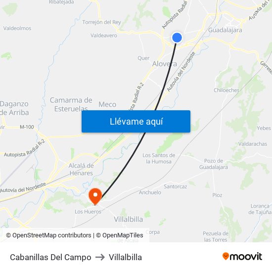Cabanillas Del Campo to Villalbilla map