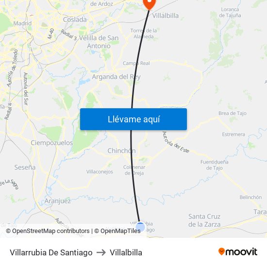 Villarrubia De Santiago to Villalbilla map